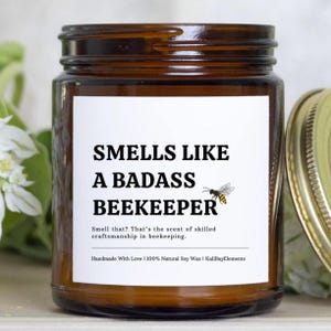 Beekeeper Gift Candle - Bee Lover, Beekeeping Gifts, Bee Decor, BeeKeeper Birthday Gifts, Honey Maker