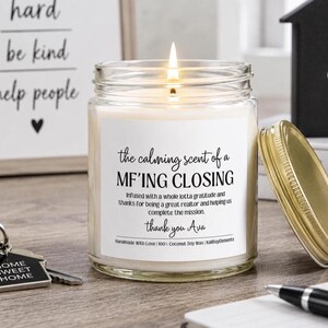 Personalized Realtor Gift Candle - House Closing Gift, Real Estate Gift, House Selling Appreciation Thank You Gift image 2