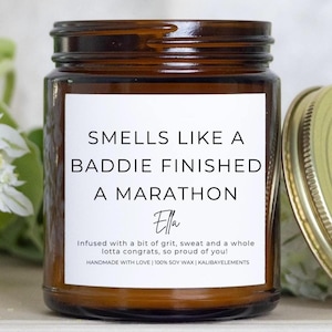 Personalized Marathon Runner Funny Candle - Running Marathon Finisher Gift, First Marathon Congratulations Gift, Marathon Race Gift