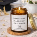 Funny Baddie Just Graduated Candle, Custom Graduation Gift For Graduate, Class of  2026, Grad Gift For Grandson, College High School Grad