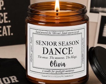 Vela de regalo para baile de fin de curso: recuerdo personalizado de baile de fin de curso, noche de fin de curso, regalo de recital, regalo personalizado para equipo de baile con nombre