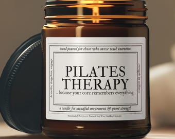 Pilates Candle Gift – Pilates Therapy Soy Candle for Pilates Lovers, Funny Fitness Candle, Studio Decor Gift