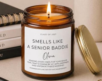Senior Year Baddie Class of 2027 Gift Candle - Back To School Gift, Personalized Goodluck Gift For Her Daughter Son