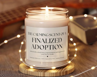 Adoption Gift Candle For Adoption Finalization -  Family Couple Gotcha Day Gift, Adopted New Mom Dad Gift, New Parent Gift