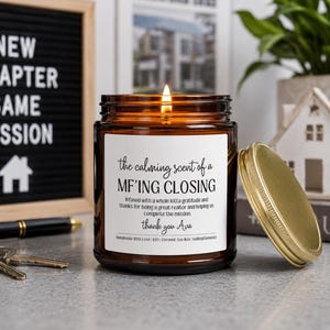 Personalized Realtor Gift Candle - House Closing Gift, Real Estate Gift, House Selling Appreciation Thank You Gift image 6