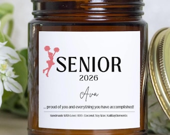 Senior Cheerleader Gift Candle – Class of 2026, Senior Night Gifts For Cheer Girls