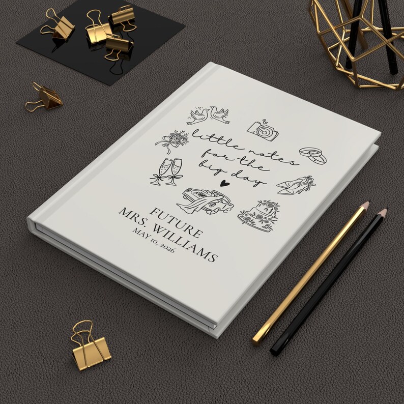 Personalized Bride Journal Gift, Little Notes for the Big Day Notebook, Bridal Shower or Bachelorette Keepsake, Future Mrs Wedding Book image 14