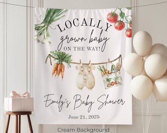 Farmers Market Baby Shower Banner, Locally Grown Theme, Custom Baby Sprinkle Backdrop