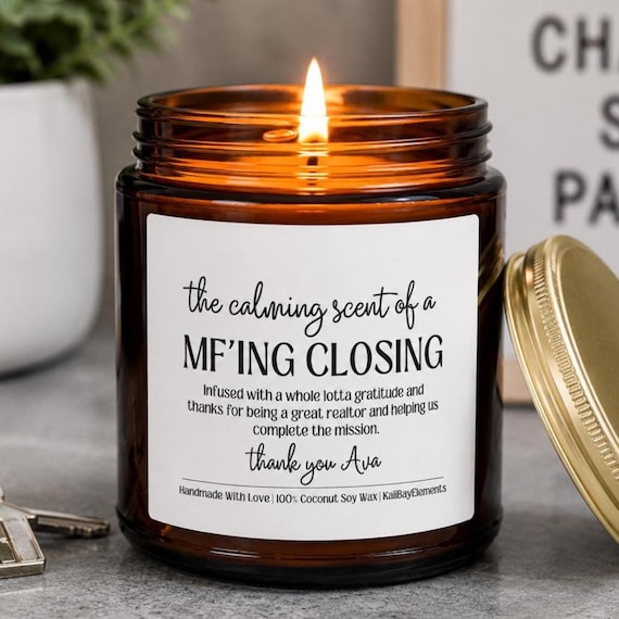 Personalized Realtor Gift Candle - House Closing Gift, Real Estate Gift, House Selling Appreciation Thank You Gift