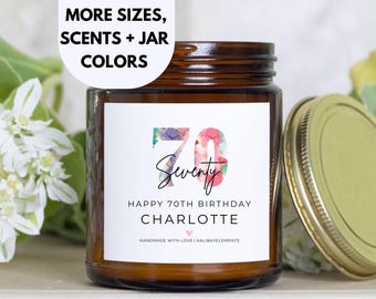 70th Birthday Gift Candle - 70th Milestone Birthday Gifts, Seventieth Present