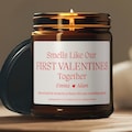 First Valentine Together Candle, Personalized Couple Gift for Him or Her, Romantic Valentine’s Day Gift for Boyfriend, Girlfriend