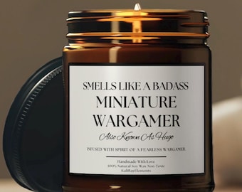 Smells Like A Badass Miniature Wargamer Candle - Funny Gamer Gift For Dad Husband Gifts, Tabletop Gaming Room Decor