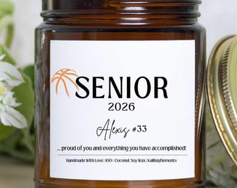 Personalized Basketball Senior Night Gifts 2026 - Custom Basketball Senior Candle, Gifts For Girls Boys Basketball Senior Team