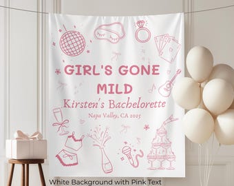 Custom 'Girls Gone Mild' Bachelorette Party Banner, Bridal Shower Decor