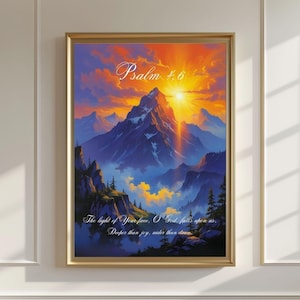 Psalm 4:6 Christliche Wandkunst | Psalm Wandkunst I Bibel Vers Digitaler Download | Schrift Berglandschaft Druck | Glaube Decor I Wandkunst