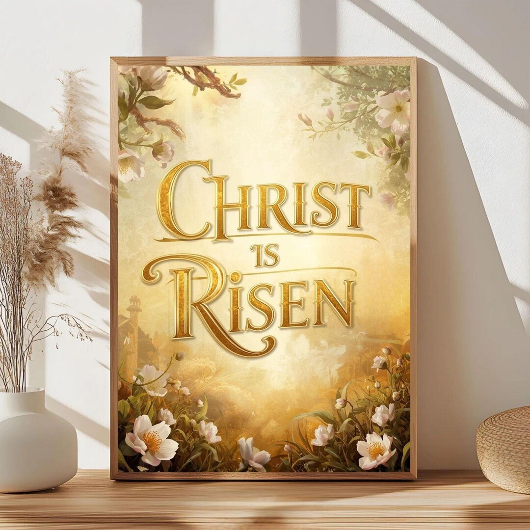 Christ is Risen Wall Art, Christian Easter Printable, Resurrection ...
