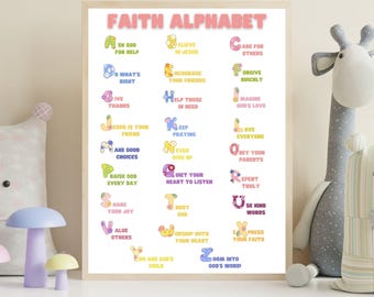 Faith Alphabet Print | Christian Wall Art Homeschool (Digital Download)