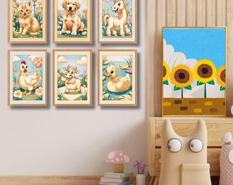 Farm Animal Nursery Prints: Baby Room Decor (Digital Download)