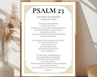 Psalm 23 Scripture Print: Minimalist Christian Home Decor (Digital Download)