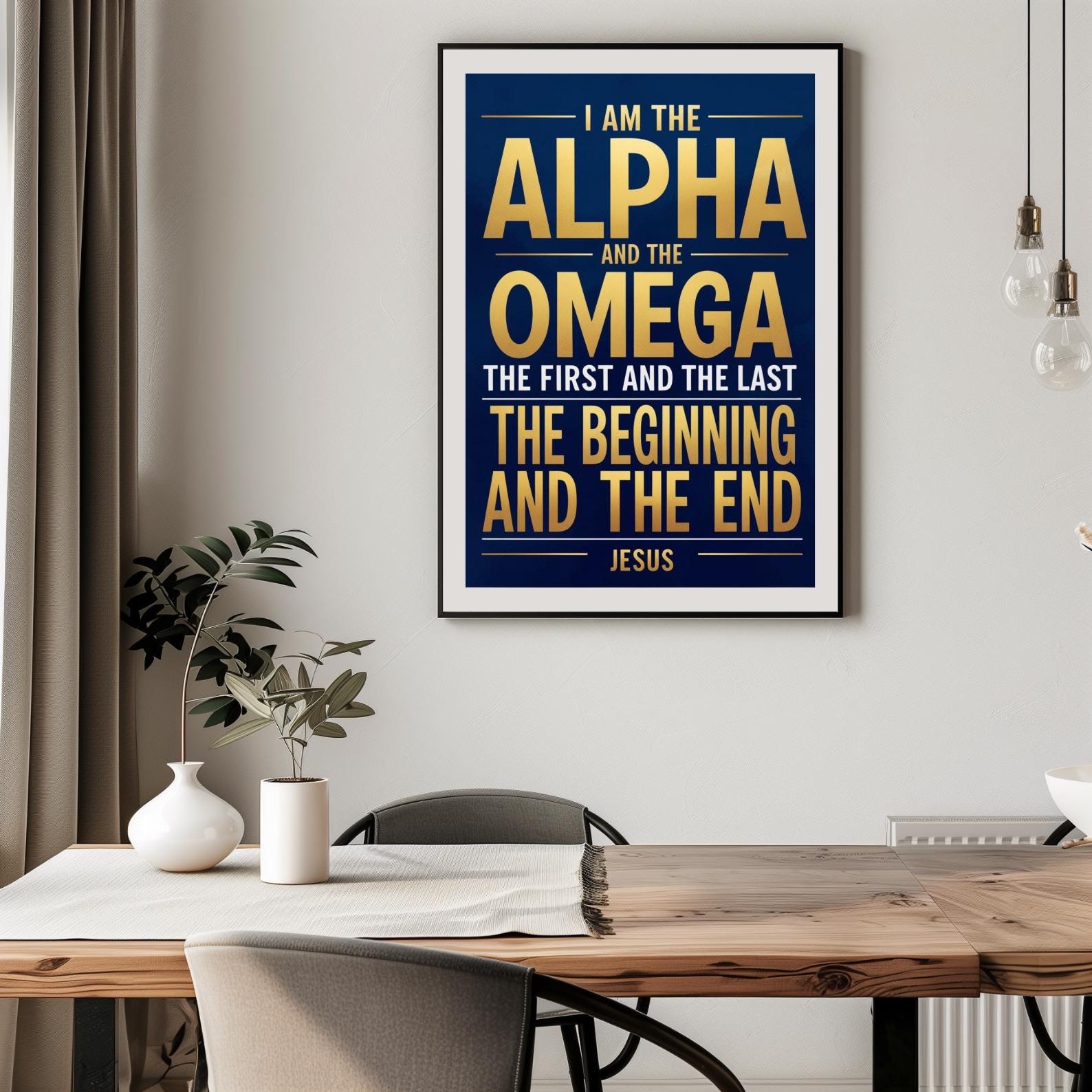 Alpha And Omega Christian Wall Art Jesus Christ Bible Verse Print 