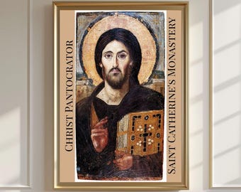 Ícone de Cristo Pantocrator: Arte Cristã Ortodoxa Bizantina (Download Digital)