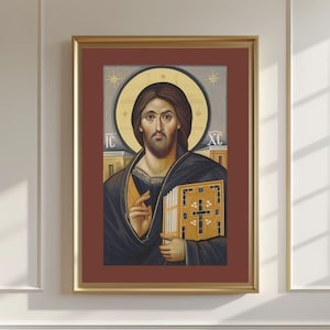 Jesus Christ Icon: Byzantine Orthodox Art (Digital Download, Printable Artwork)