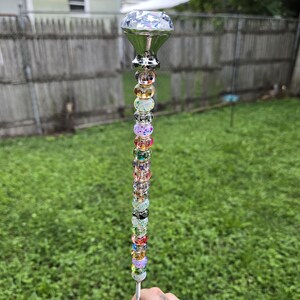 13 &quot;Handperlen Metallpfahl / Feenpfahl / Gartenstecker &quot;&quot;Splattered Paint&quot;&quot;