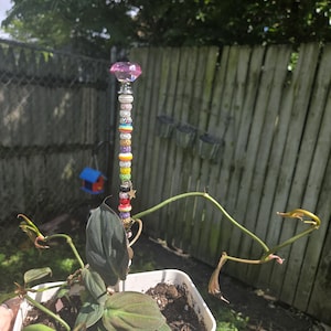 13 &quot;Handperlen-Metallpfahl/Feen-Pfahl/Gartenstecker &quot;&quot;Pink Maze&quot;&quot;