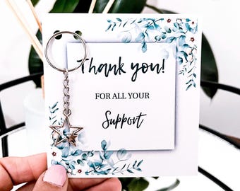 Thank you for your support card, Thank you gift, gift for carers,gratitude card , best team ever, star keyring, team appreciation gift