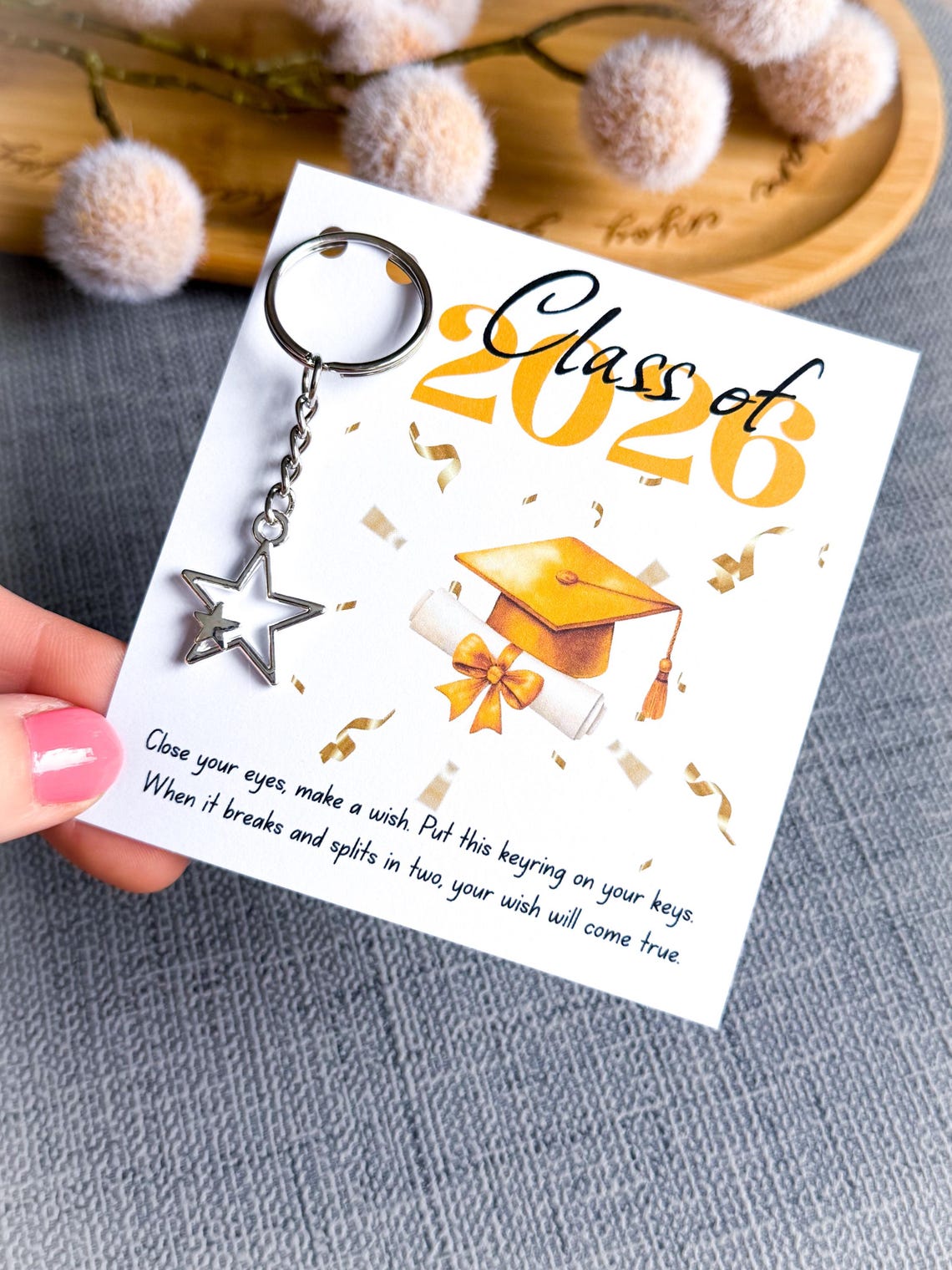 Class of 2026 Wish Keyring Card,school Leavers Gift , Graduation Gift ...