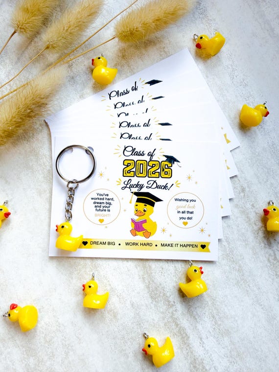Class of 2026 Lucky Duck Keyring Gift & Card| Lucky Duck Graduate Gift | School Leavers Gift UK | Graduation Keepsake 2026