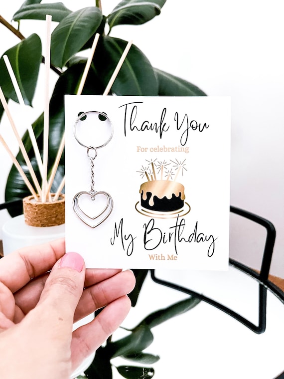 Adult Birthday thank you gift, thank you for coming to my party card, party  bag filler, birthday guests gift