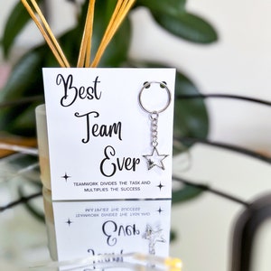 Best team ever card, team appreciation gift, Thank you gift, gratitude card, star keychain , star keyring, best team ever gift, gift card,