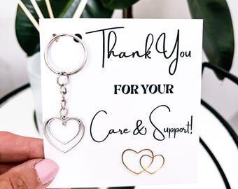Thank you for your care  support card, Thank you gift, gift for carers,gratitude card , best team ever, star keyring, team appreciation gift