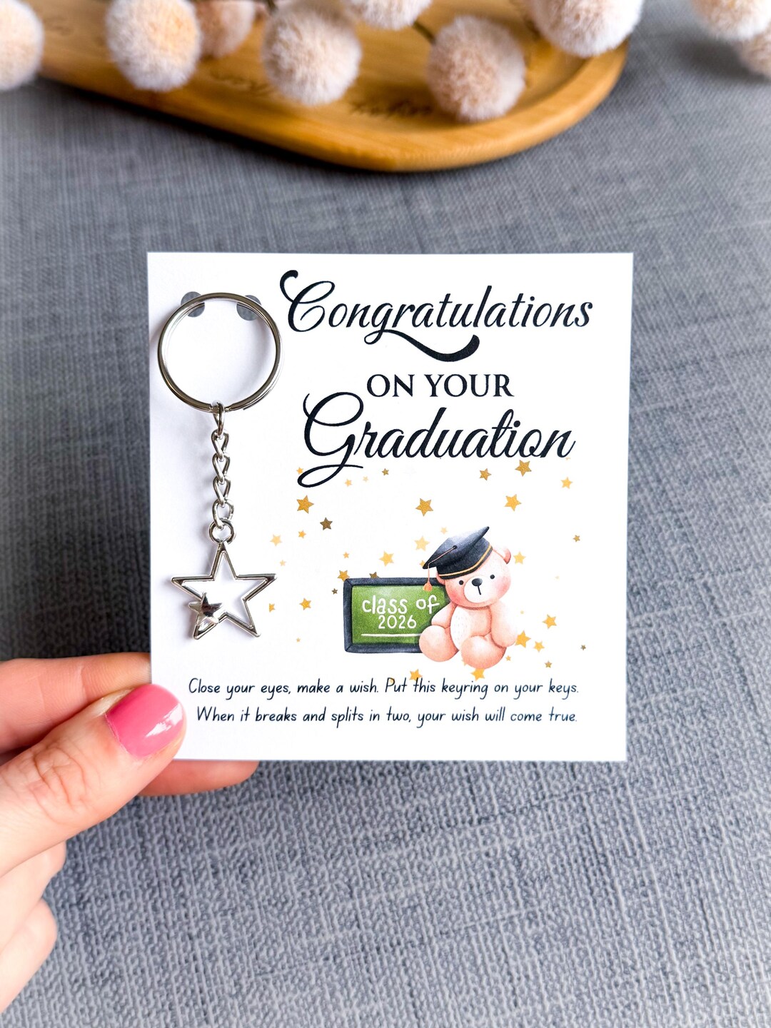 Graduation Card With Keyring , Leavers 2026 , Class of 2026 Present ...