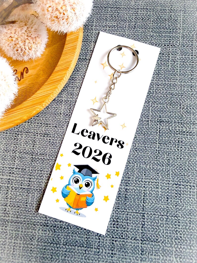 Leavers 2026 Keyring, School Leavers Gift UK, Graduation Owl Keyring ...