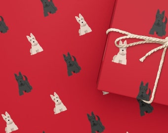 Scottie Wrapping Paper | Red Gift Wrap | Dog Lovers