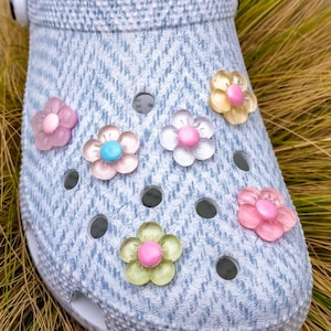 Pastel Jelly Flower Shoe Charms | Colorful Soft Floral Shoe Clips