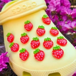 Sweet Strawberry Shoe Charms | 3D Cute Fruit Shoe Clips
