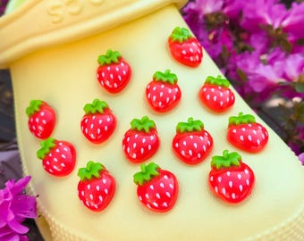Zawieszki do butów w kształcie truskawek | Klipsy do butów 3D w kształcie owoców