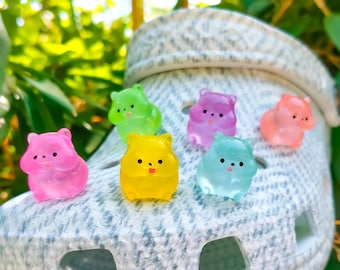 Adornos luminosos para zapatos de hámster / Clips para zapatos de animales que brillan en la oscuridad en 3D