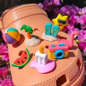 Summer Holiday Shoe Charms | 3D PVC Beach & Vacation Themed Shoe Clips