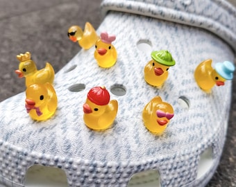 Adornos luminosos para zapatos de patito amarillo / Clips para zapatos 3D que brillan en la oscuridad