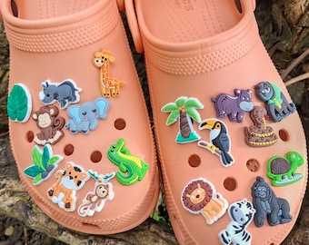 Jungle Animal Shoe Charms | PVC Safari Shoe Clips