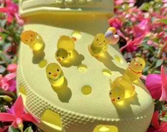 Luminous Ducky Shoe Charms | 6pc Set Glow In The Dark Duck Shoe Clips