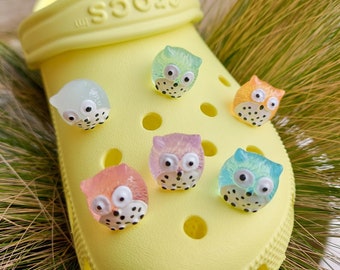 Luminous Owl Shoe Charms | 3D Glow In The Dark Animal Shoe Clips