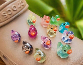 Glitter Ducky Shoe Charms | 3D Duck Shoe Clips