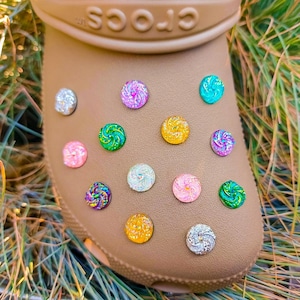 Crystal Rounds Shoe Charms | 3D Glittery Rhinestone Shoe Charm