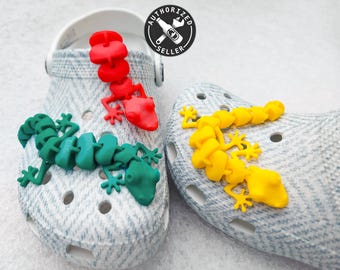 Abalorio flexible para zapatos de lagarto / Clip articulado para zapatos de reptil impreso en 3D