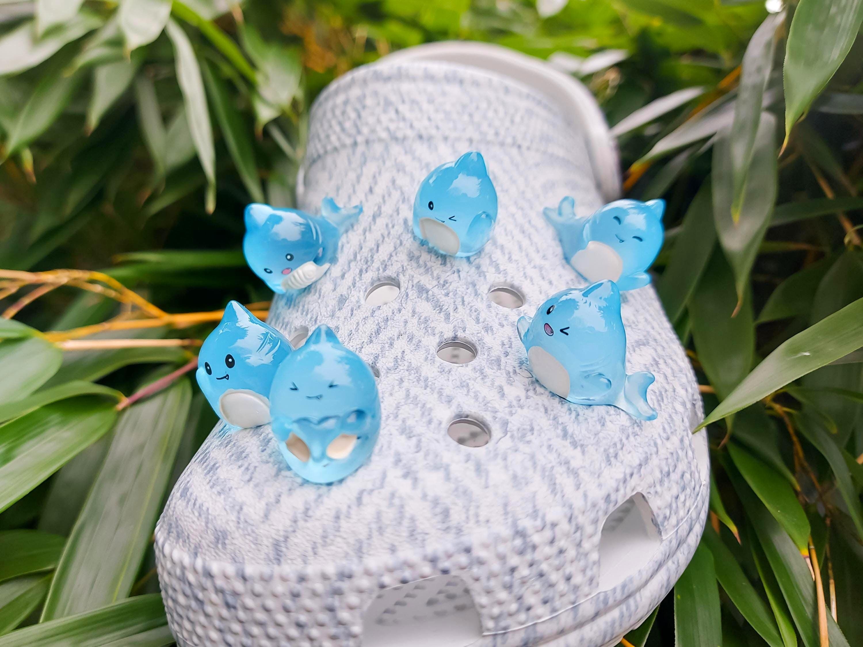 Luminous Shark Shoe Charms | 6pc Set Glow In The Dark Shoe Clips